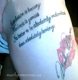 Marilyn Monroe Tattoo: Katelyn Marchand
